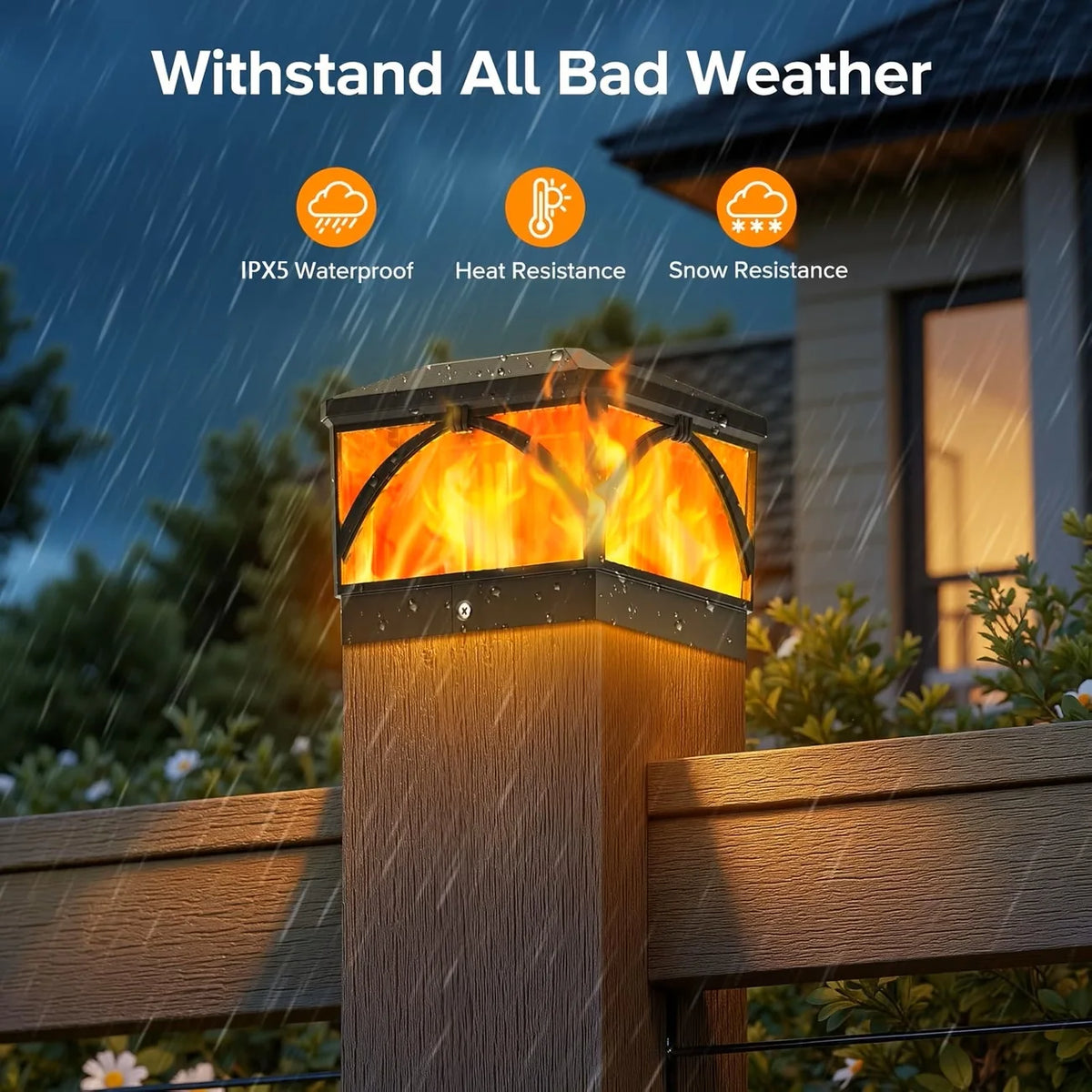 KPSTEK Solar LED Waterproof Outdoor Fence Gate Pillar Light