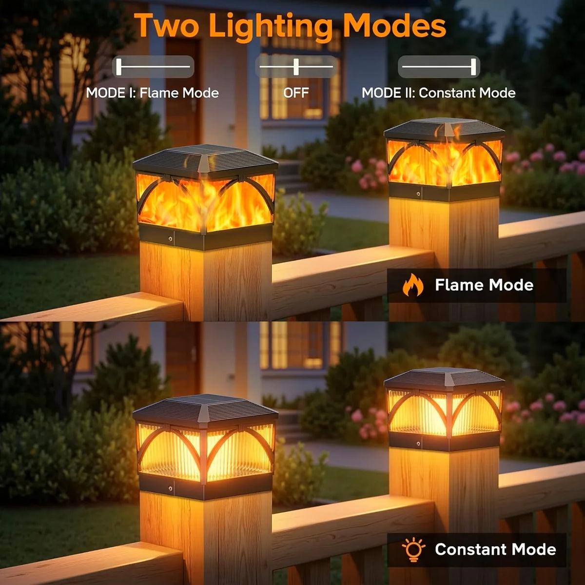 KPSTEK Solar LED Waterproof Outdoor Fence Gate Pillar Light