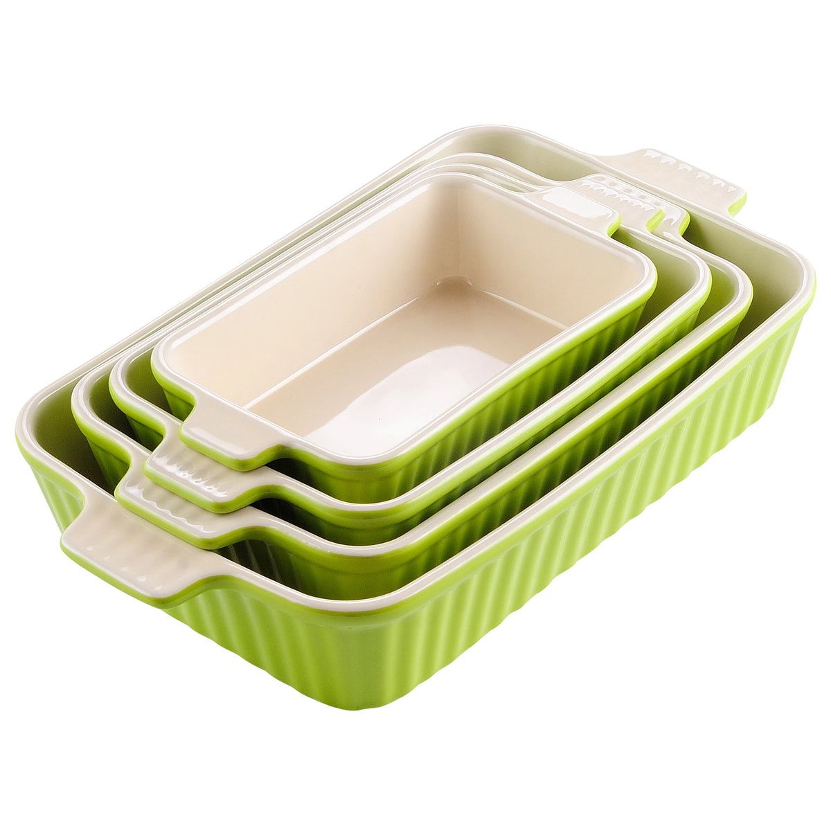 MALACASA Ceramic Baking Dish Set With Handles For Lasagna
