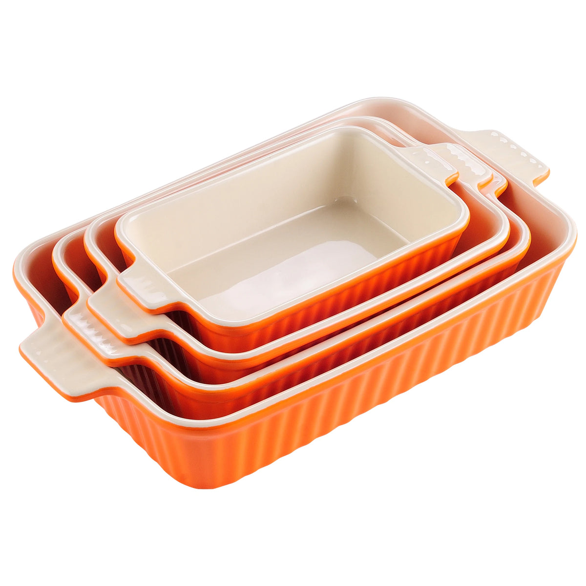 MALACASA Ceramic Baking Dish Set With Handles For Lasagna Casseroles
