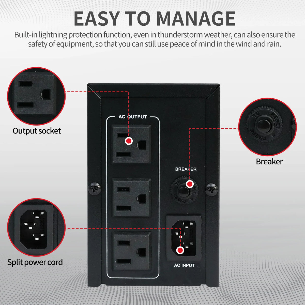 UPS Battery Backup Power Supply With Surge Protection