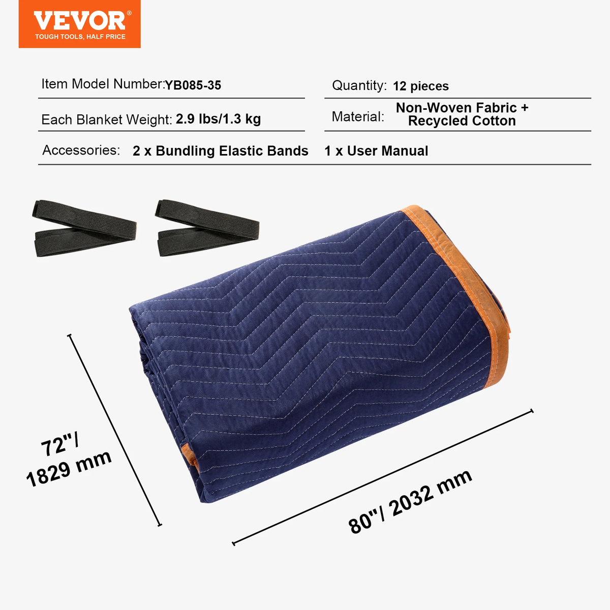 SucceBuy Heavy Duty Moving Blankets for Furniture and Appliance Protection