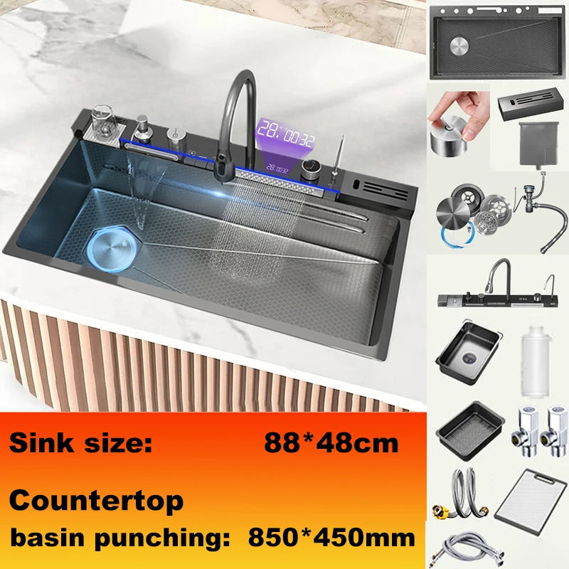 BusySink Modern Stainless Steel Multifunctional Kitchen Sink