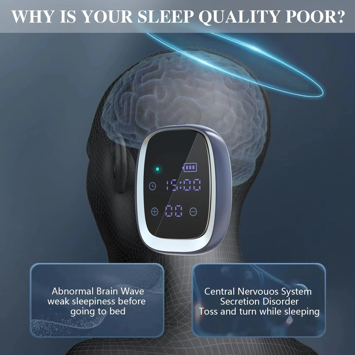Handheld EMS Sleep Aid Device CES Microcurrent Pulse Therapy