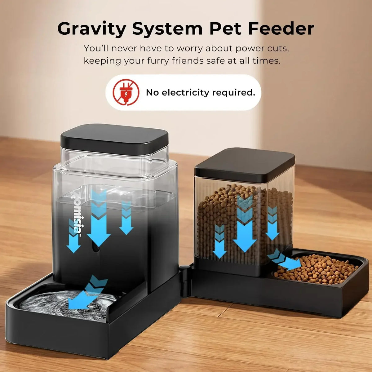 ZOMISIA Smart Automatic Cat Feeder With Food And Water Dispenser