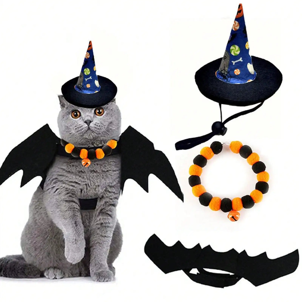 Halloween Pet Costume And Accessory Set For Pet Transformation Outfit