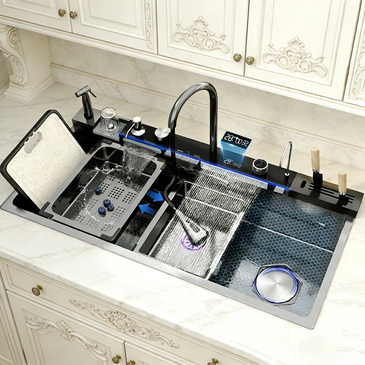 BusySink Modern Stainless Steel Multifunctional Kitchen Sink