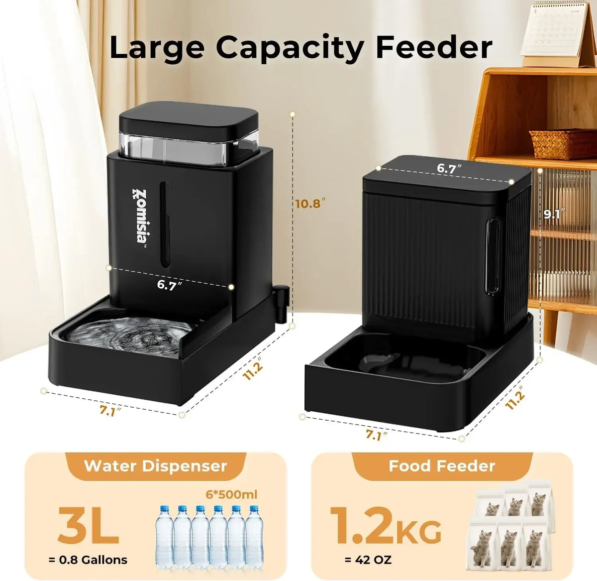 ZOMISIA Smart Automatic Cat Feeder With Food And Water Dispenser