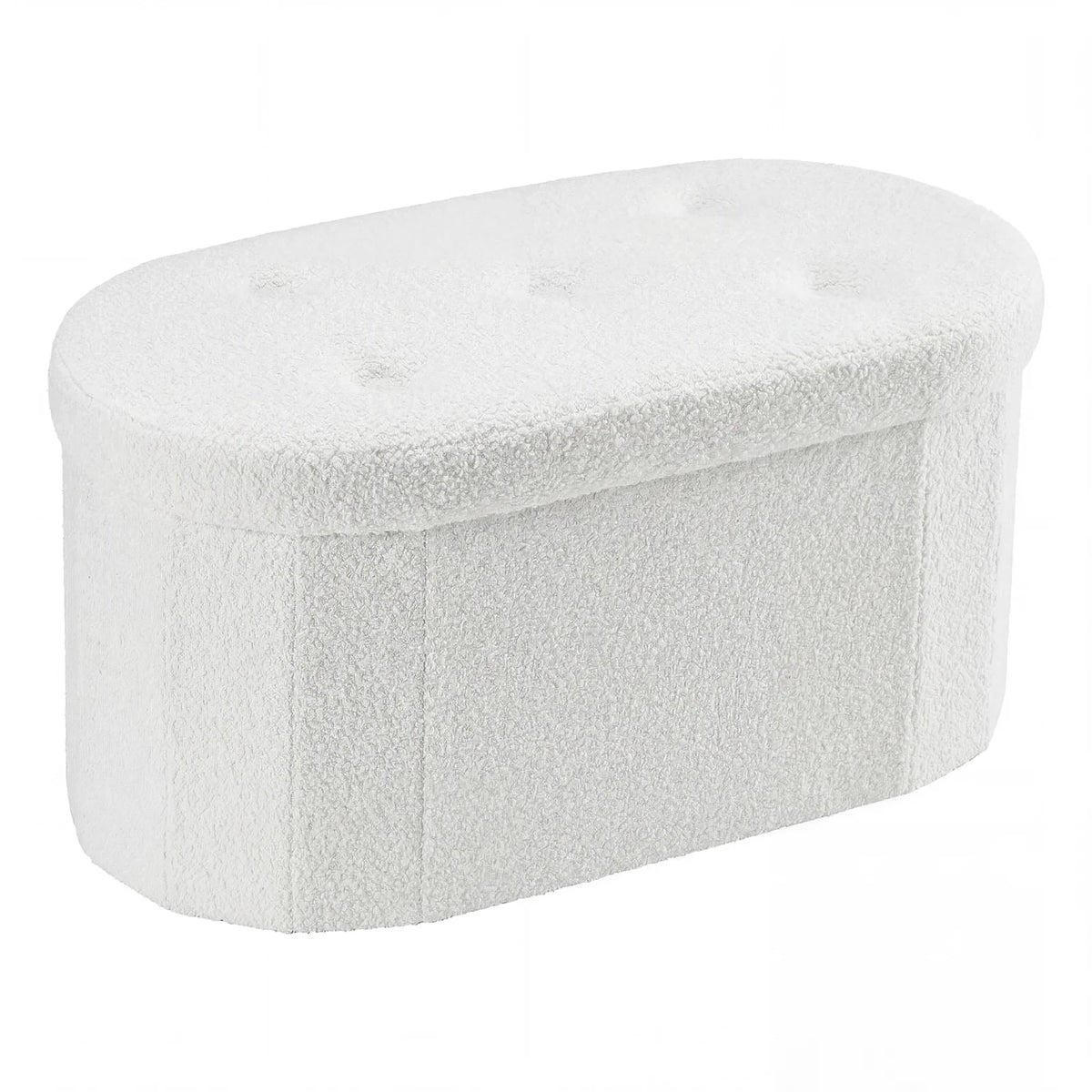 MCQ Faux Fur Storage Ottoman Footrest Stool for Bedroom