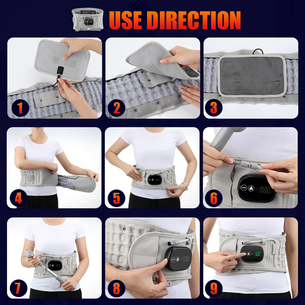 Hailicare Inflatable Heating Massage Belt For Waist Relaxation