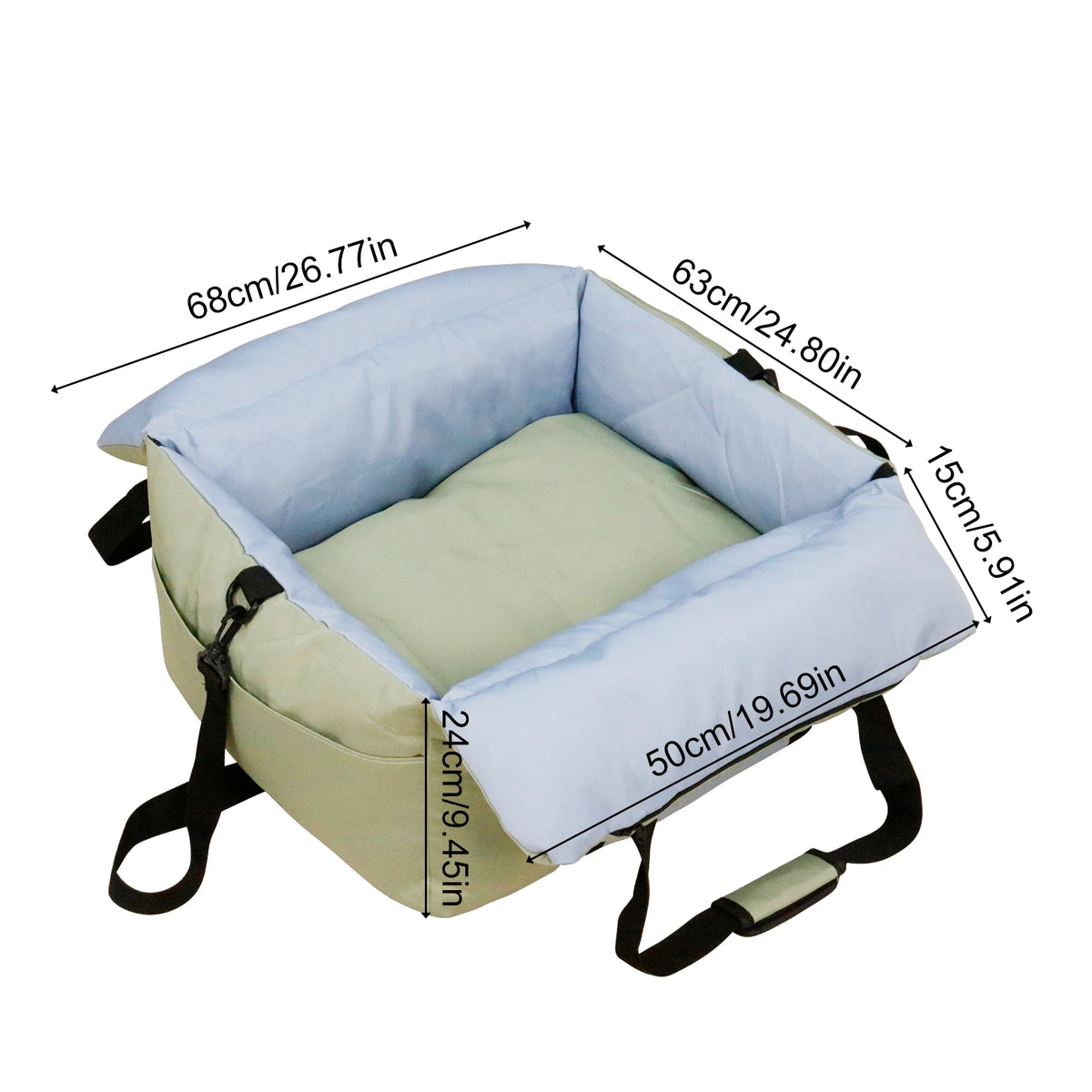 Borwart Portable Dog Car Booster Seat With Safety Strap