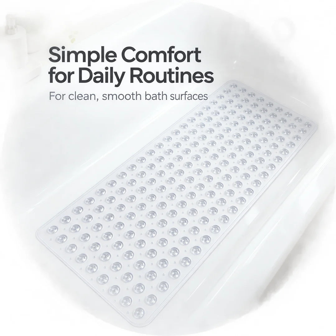 PVC Suction Cup Bath Mat For Bathtub And Bathroom Surfaces