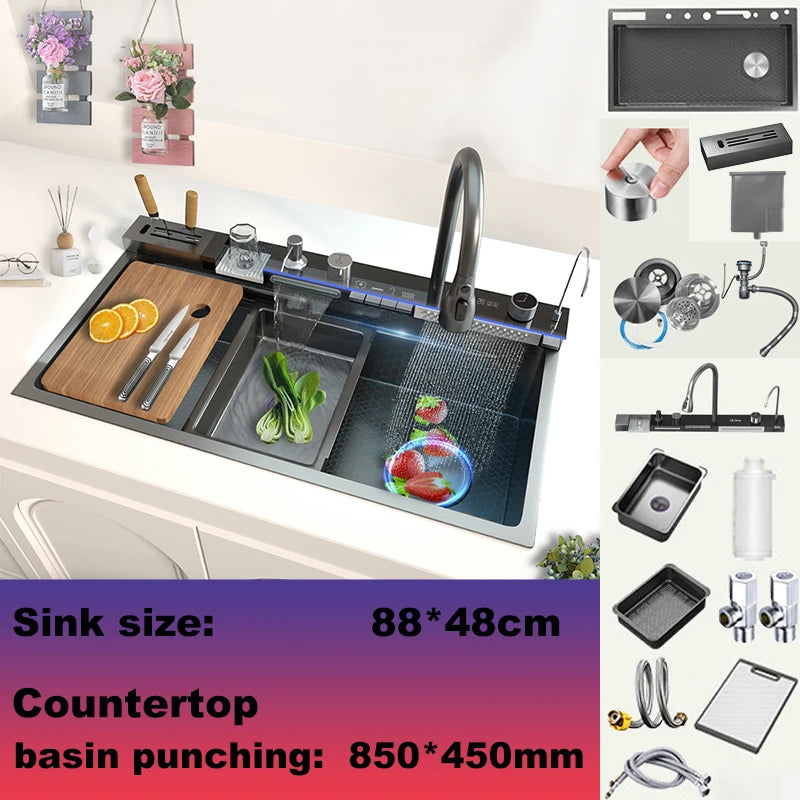 BusySink Modern Stainless Steel Multifunctional Kitchen Sink