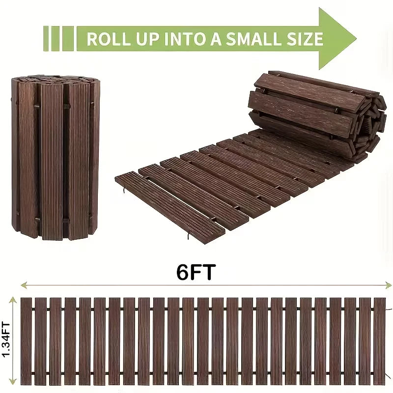 Portable Roll Up Wooden Garden Pathway For Outdoor Walkways