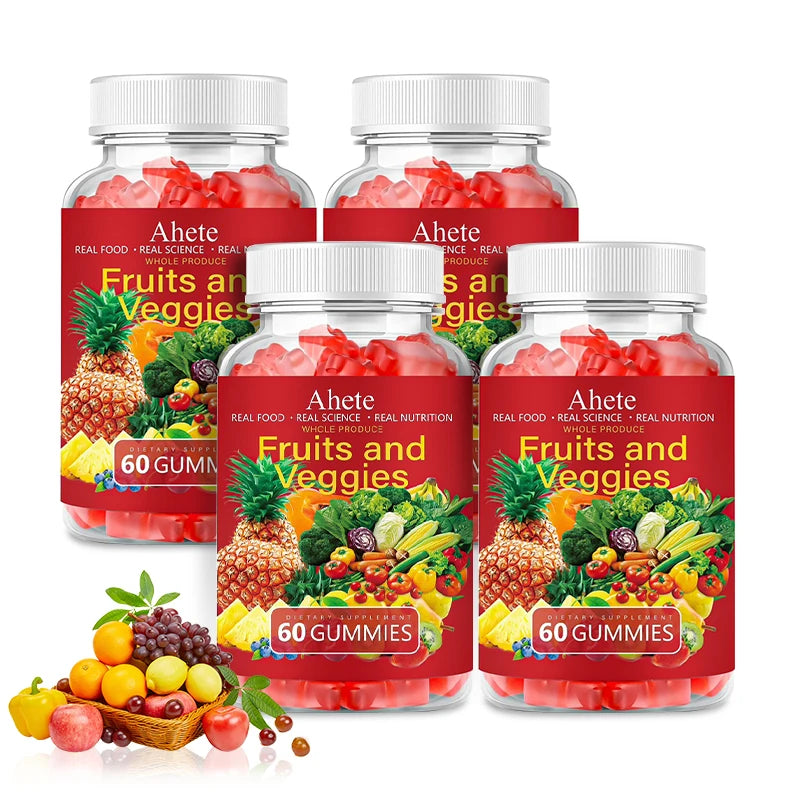 Ahete Fruits And Veggies Gummies Daily Multivitamin Supplement With Greens
