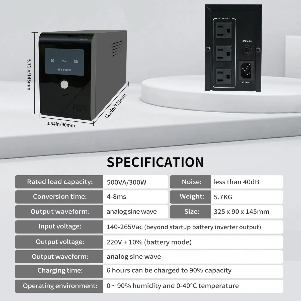 UPS Battery Backup Power Supply With Surge Protection