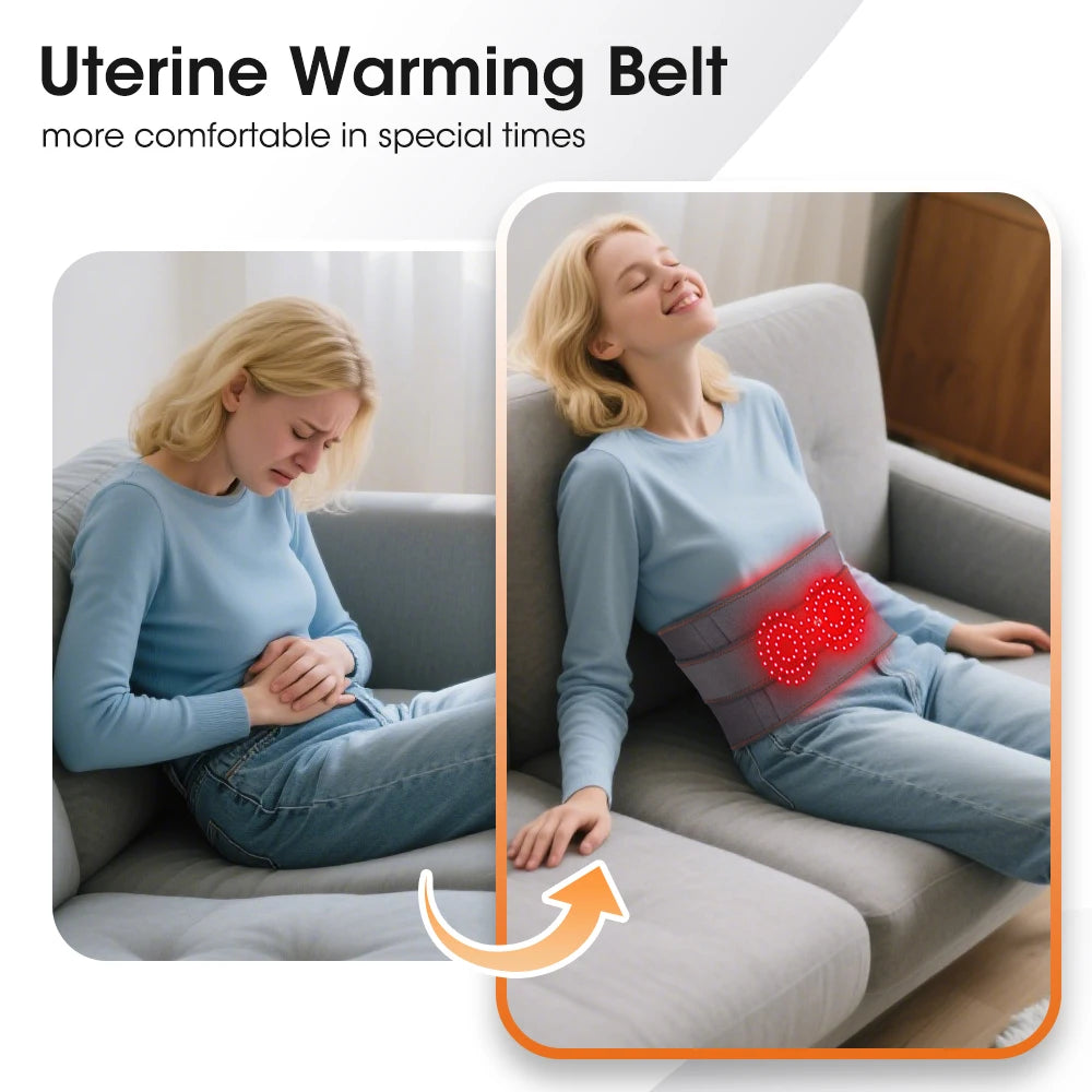 Hailicare Rechargeable Heated Waist Belt With Vibration And Three Heat Settings