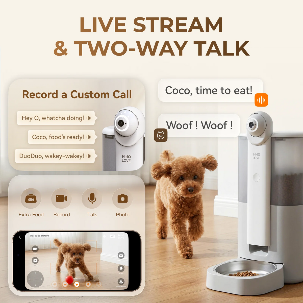 HHOLOVE Smart Automatic Pet Feeder With Camera And App Control