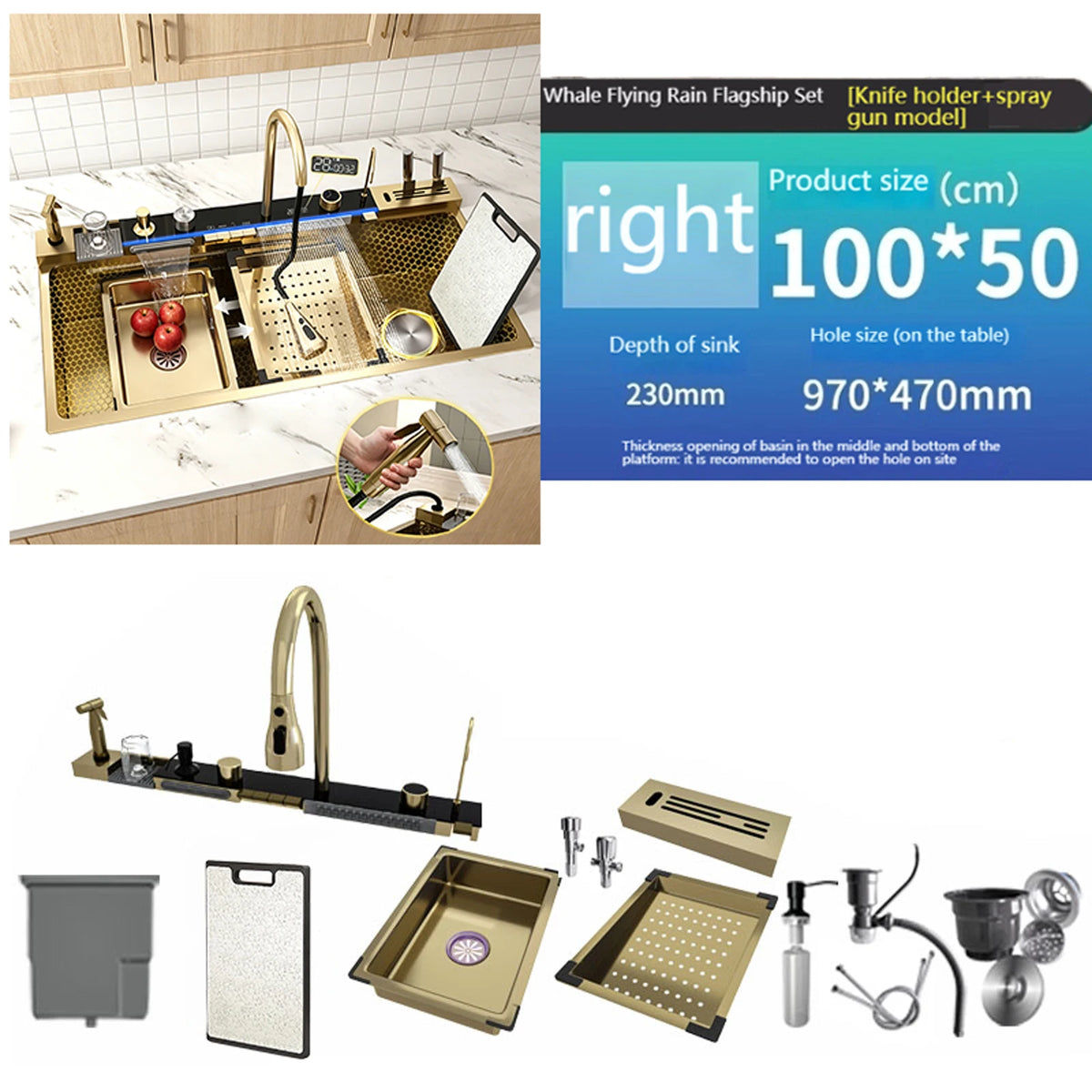 BusySink Modern Stainless Steel Multifunctional Kitchen Sink