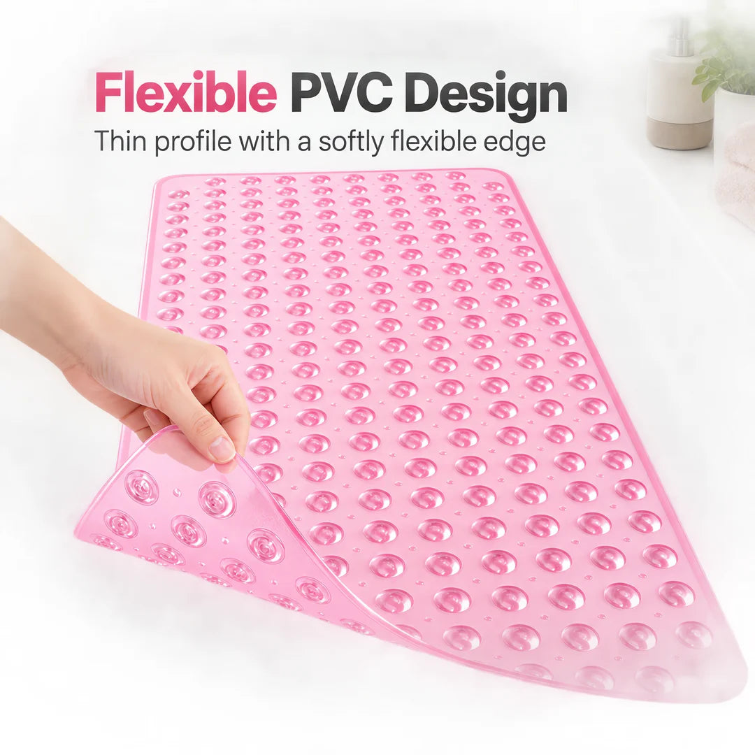 PVC Suction Cup Bath Mat For Bathtub And Bathroom Surfaces