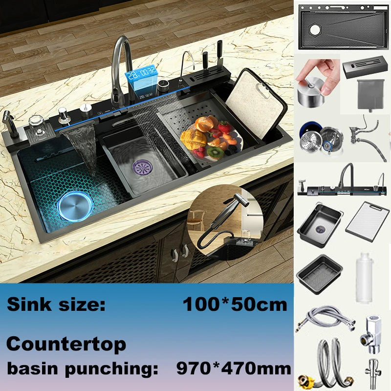 BusySink Modern Stainless Steel Multifunctional Kitchen Sink