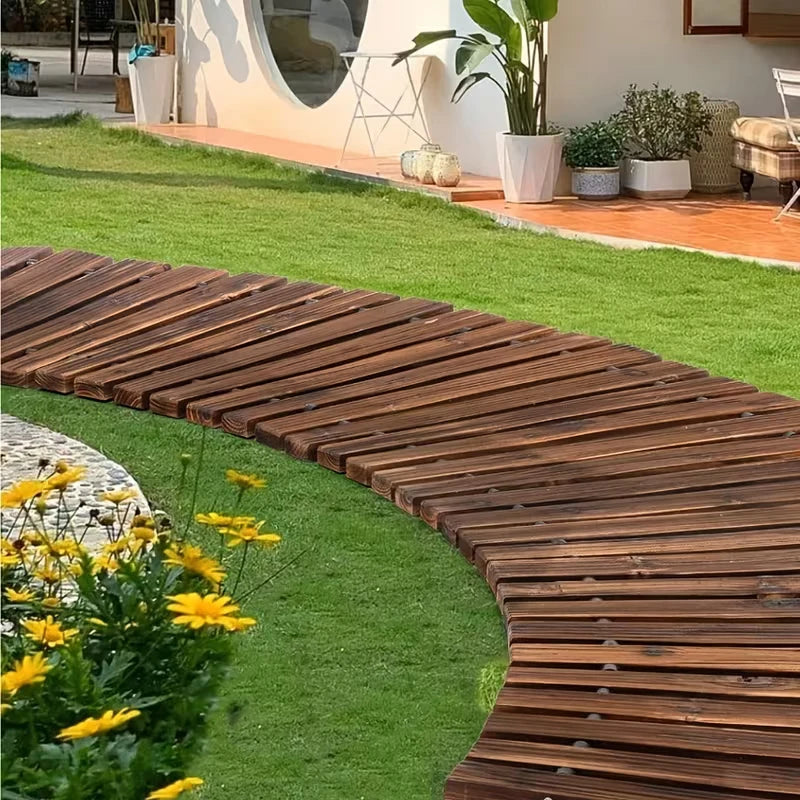 Portable Roll Up Wooden Garden Pathway For Outdoor Walkways