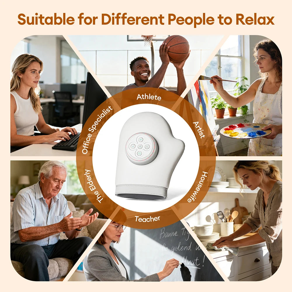 Wireless Air Compression Hand Massager With Red Light Therapy
