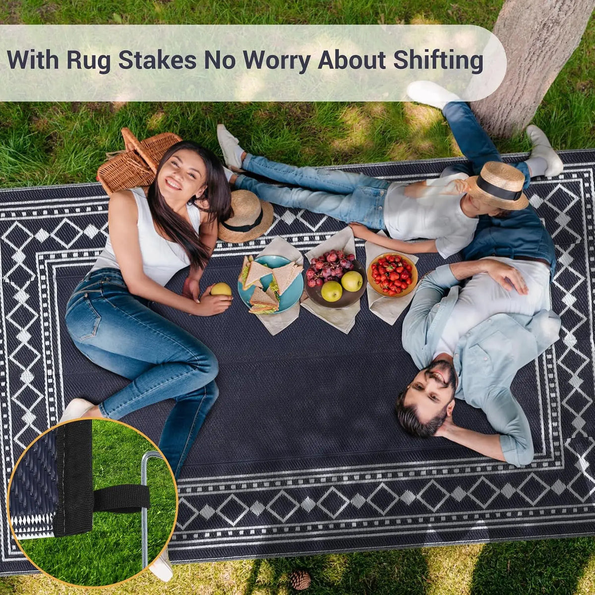 Garvee Washable Waterproof Rug for Indoor and Outdoor Living Spaces
