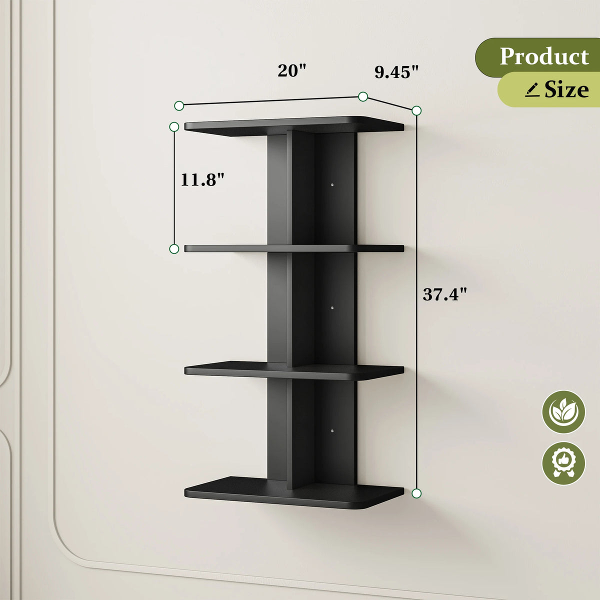 Raybee Vertical Wall Column Shelf Organizer For Modern Home Storage