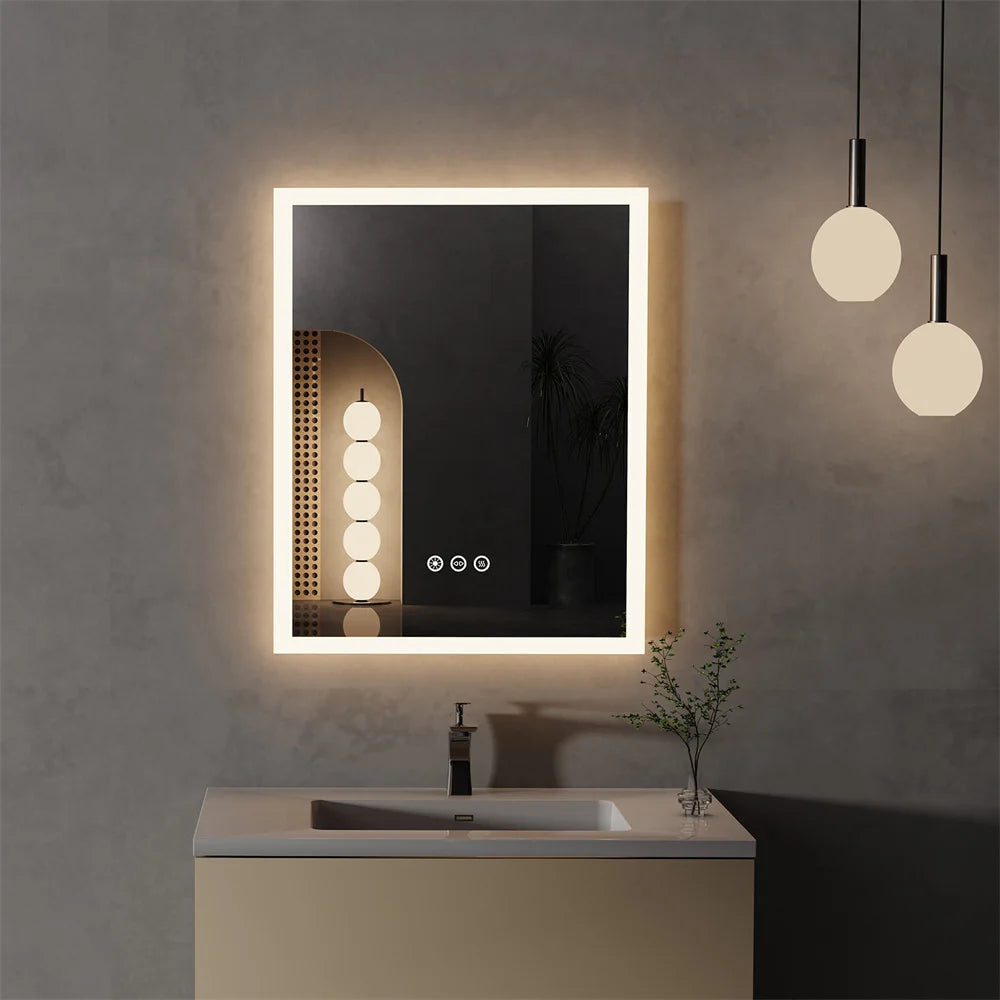 LUVODI Touch LED Bathroom Vanity Mirror With Dimming Defogger