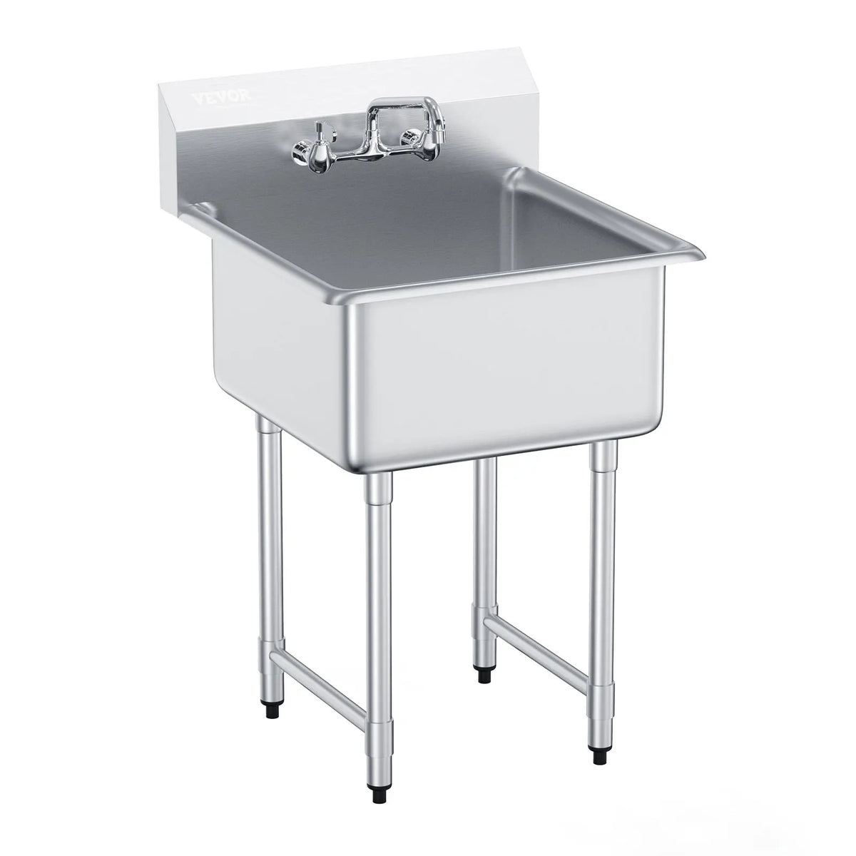 SucceBuy Stainless Steel Single Bowl Utility Sink With Faucet