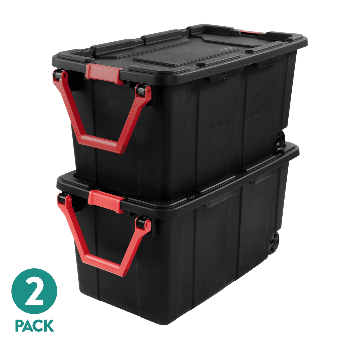Sterilite Industrial Wheeled Plastic Storage Bin With Handle