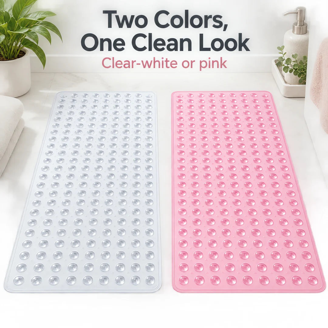 PVC Suction Cup Bath Mat For Bathtub And Bathroom Surfaces