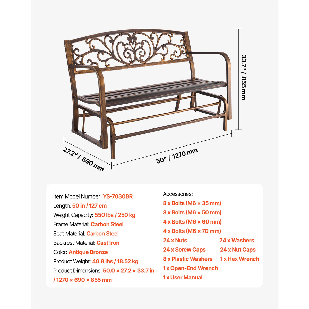 SucceBuy Heavy Duty Wooden Outdoor Garden Bench For Patio
