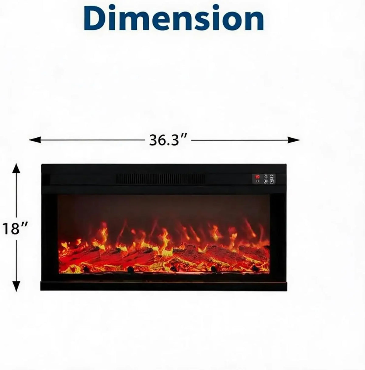 3D Electric Fireplace Heater With Mist Flame And Crackling Sound