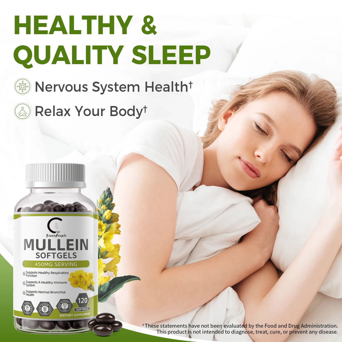 Minch Natural Mullein Leaf Capsules For Respiratory Health