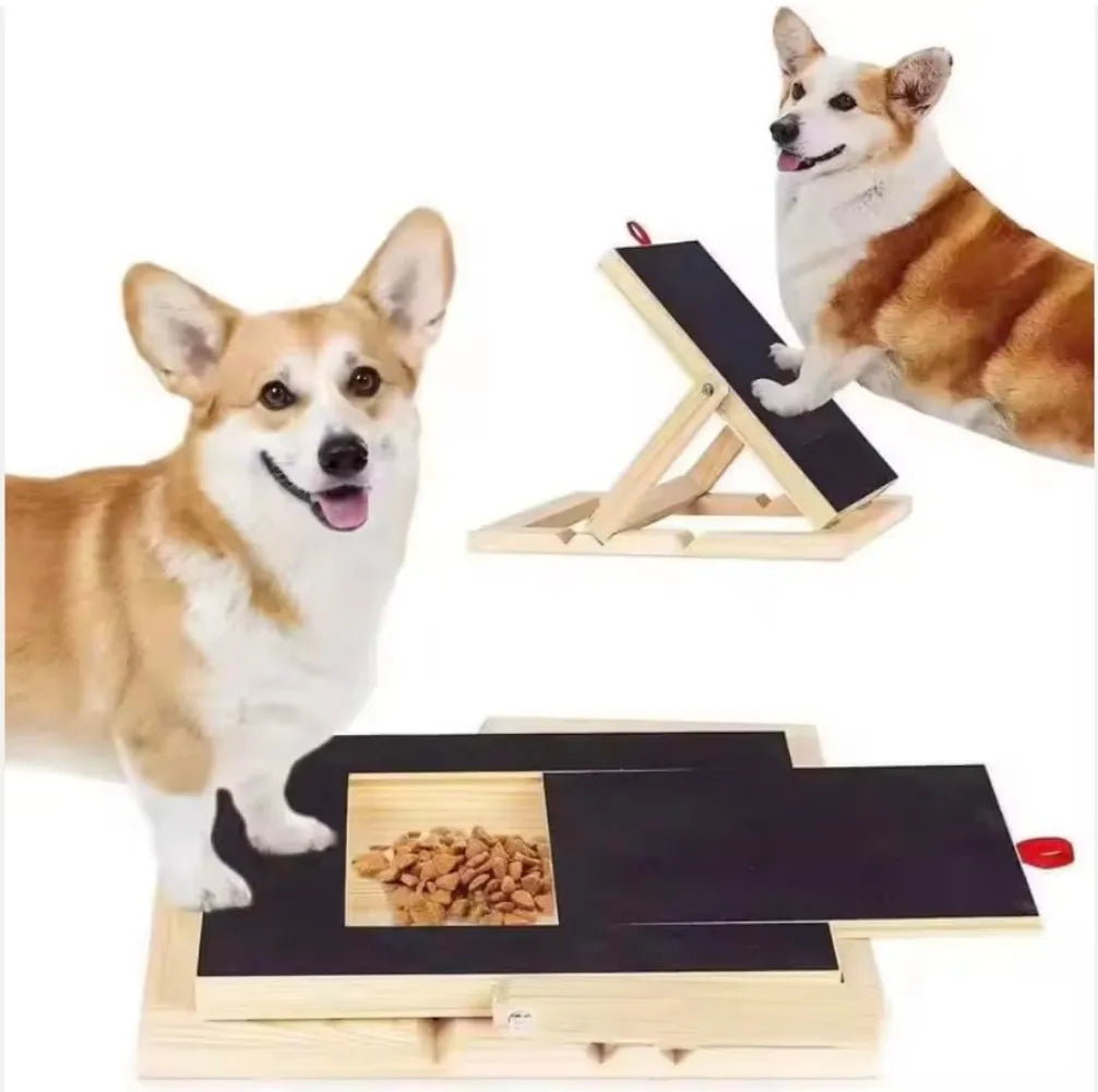 Adjustable Wooden Dog Nail Scratch Board With Treat Box