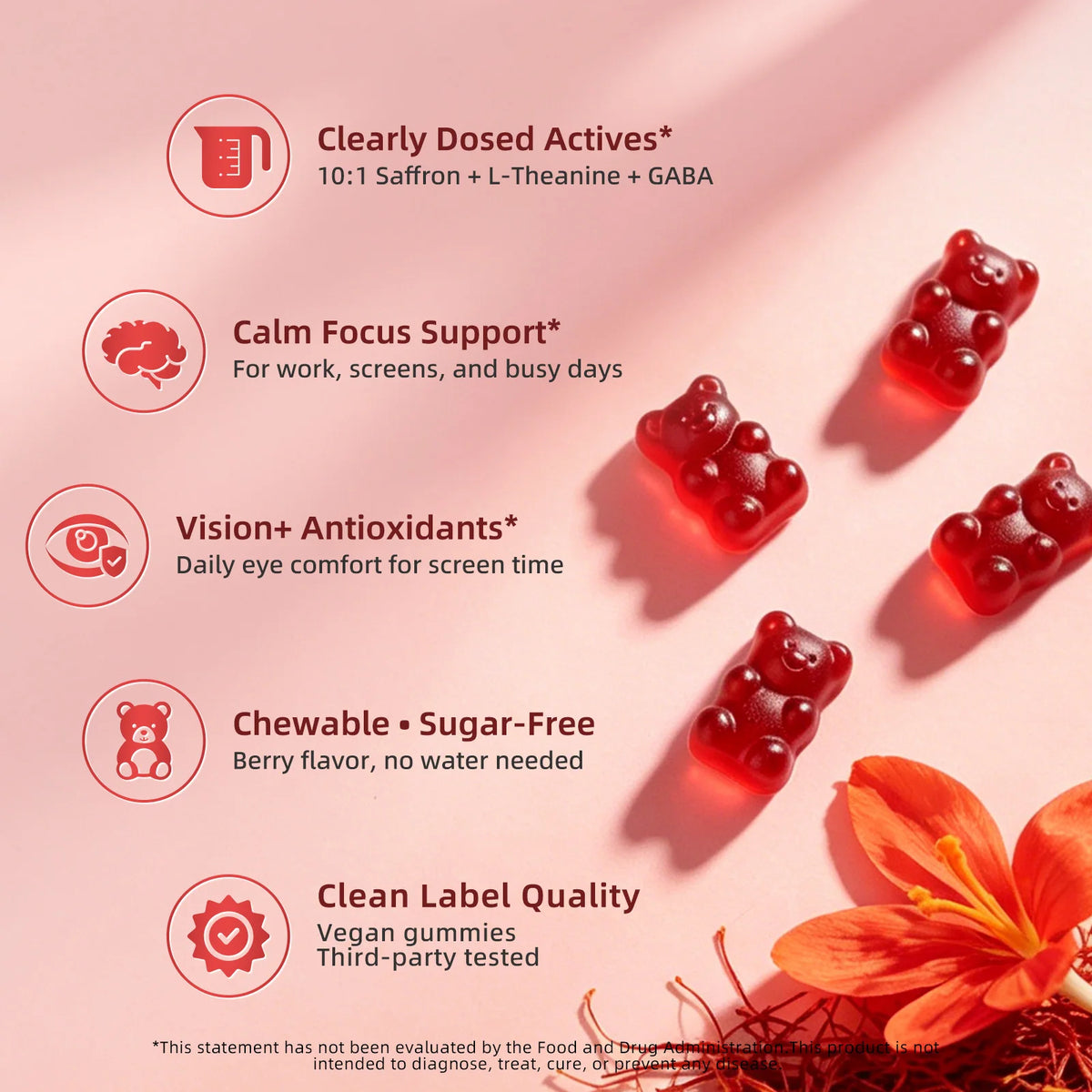 Beworths Saffron Gummies With Ashwagandha Magnesium Turmeric Sugar Free