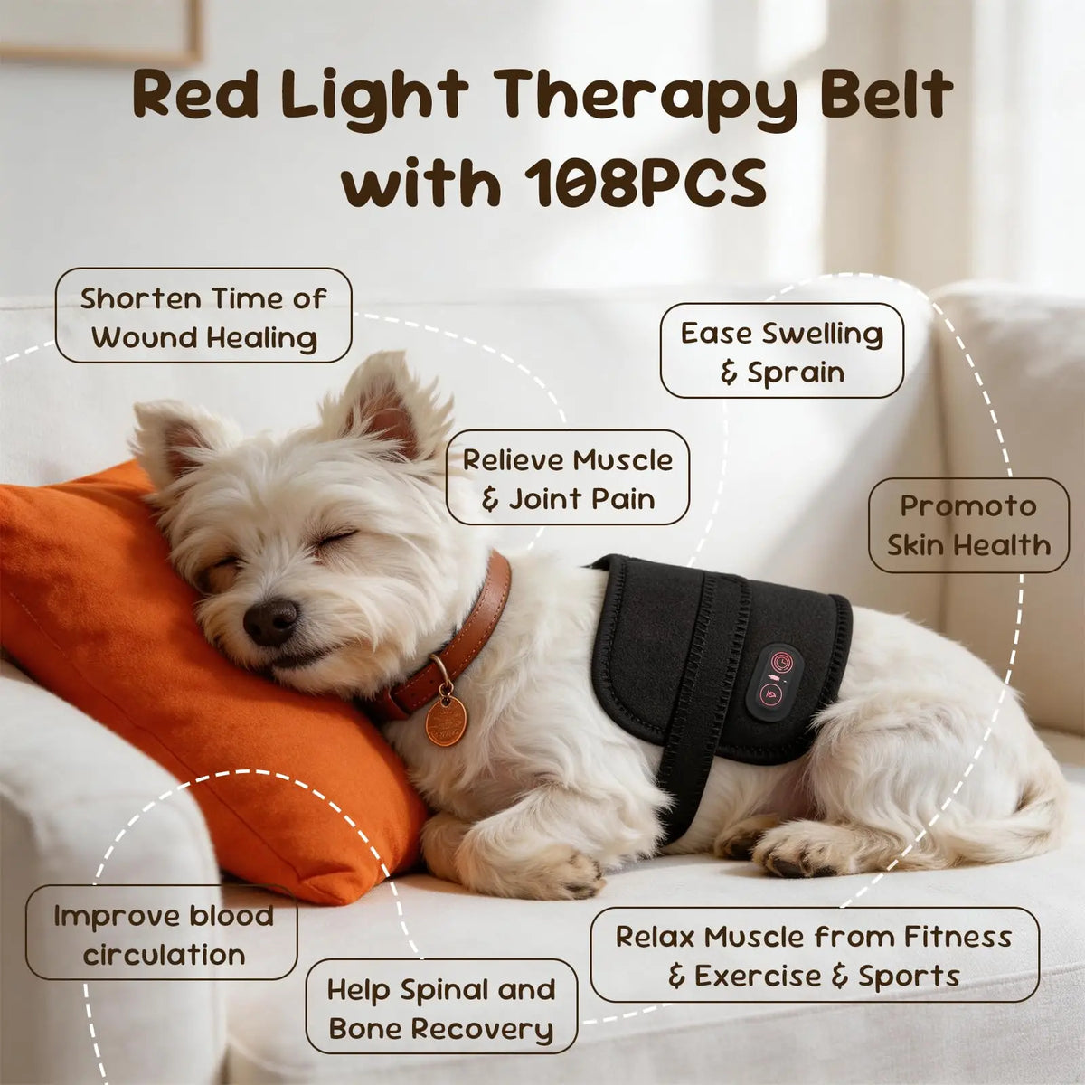 Premium Pet Red Light Therapy Belt For Joint Pain Relief