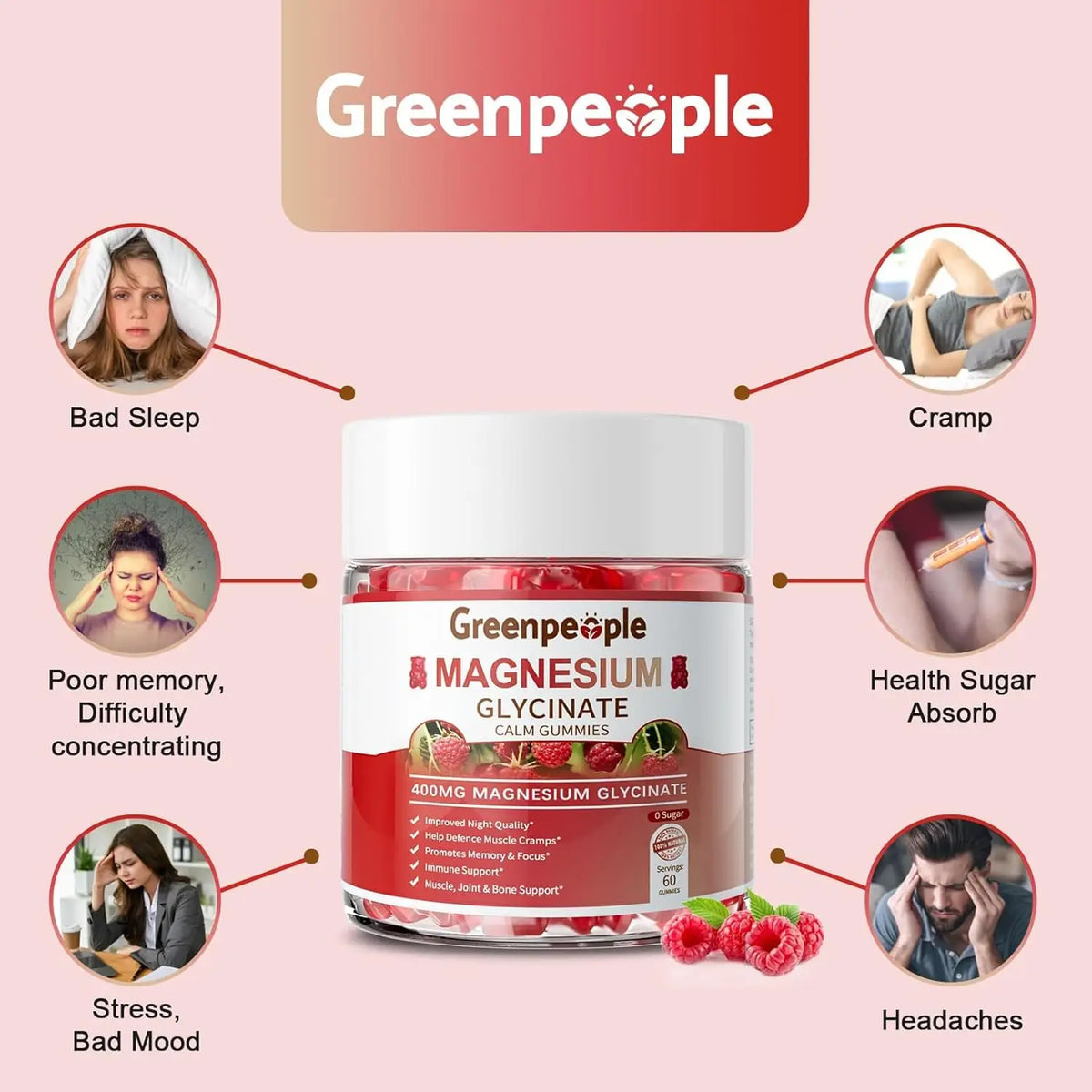 Minch Magnesium Glycinate Gummies Sugar Free With Vitamin D