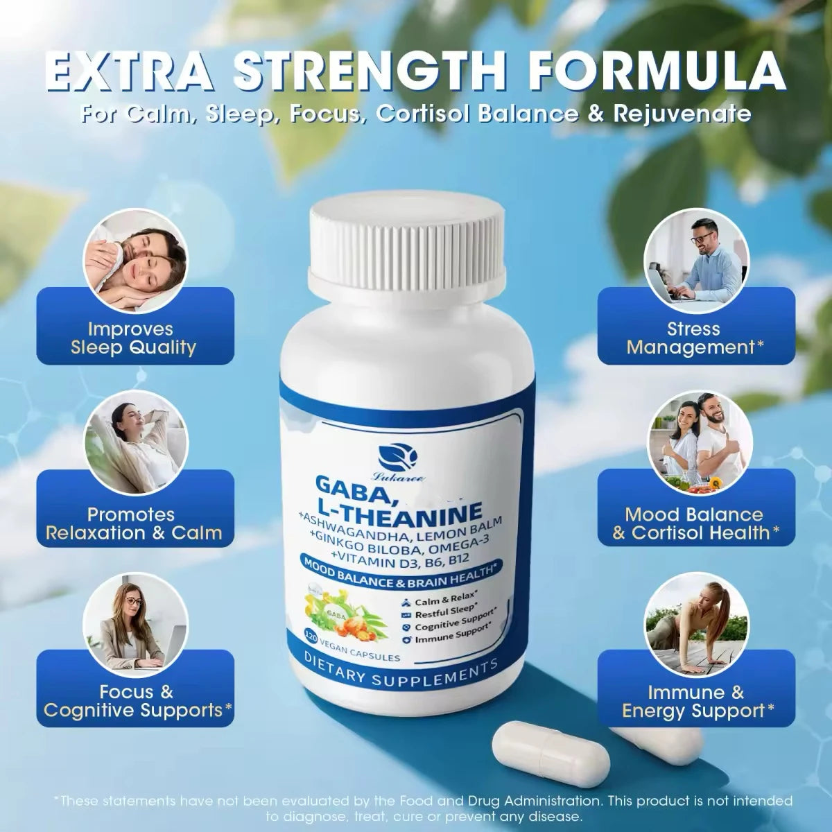 Beworths Gaba Capsules With L-Theanine Ashwagandha For Sleep And Focus