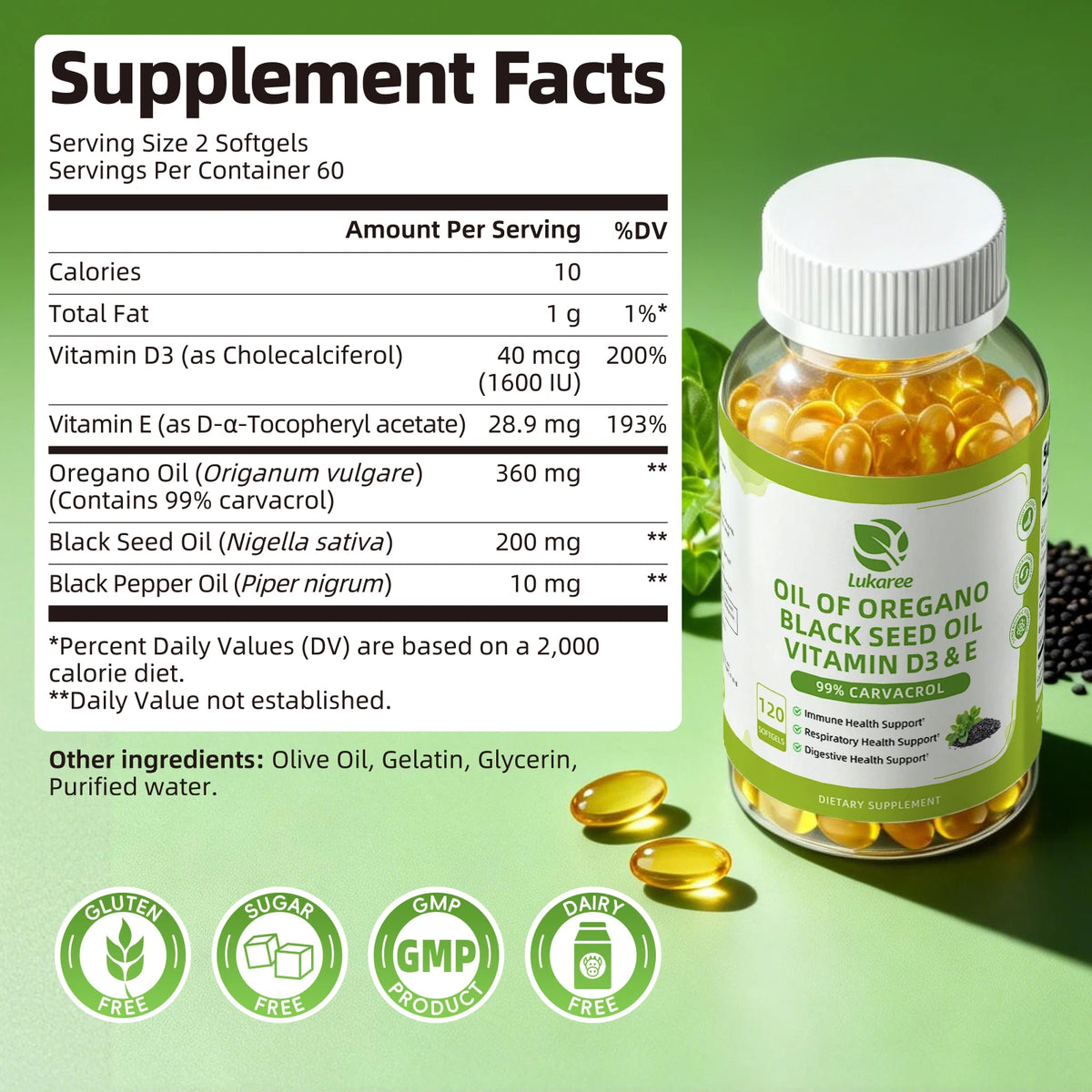 Beworths Oregano Oil Capsules With Black Seed For Immune Support