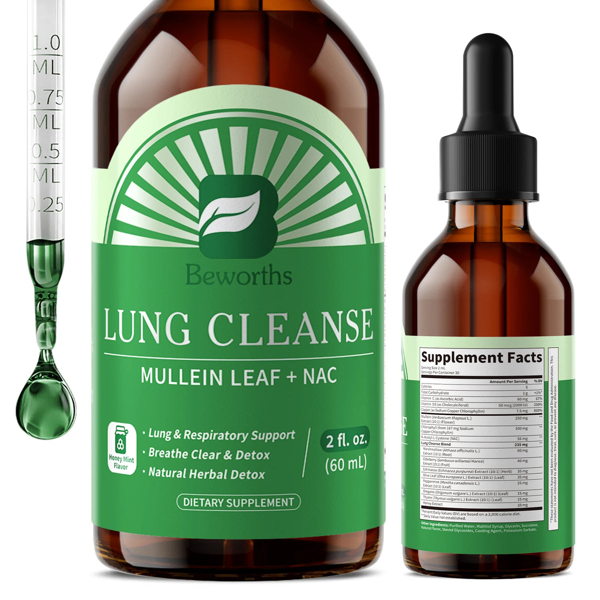 Beworths Mullein And Elderberry Drops For Respiratory Support