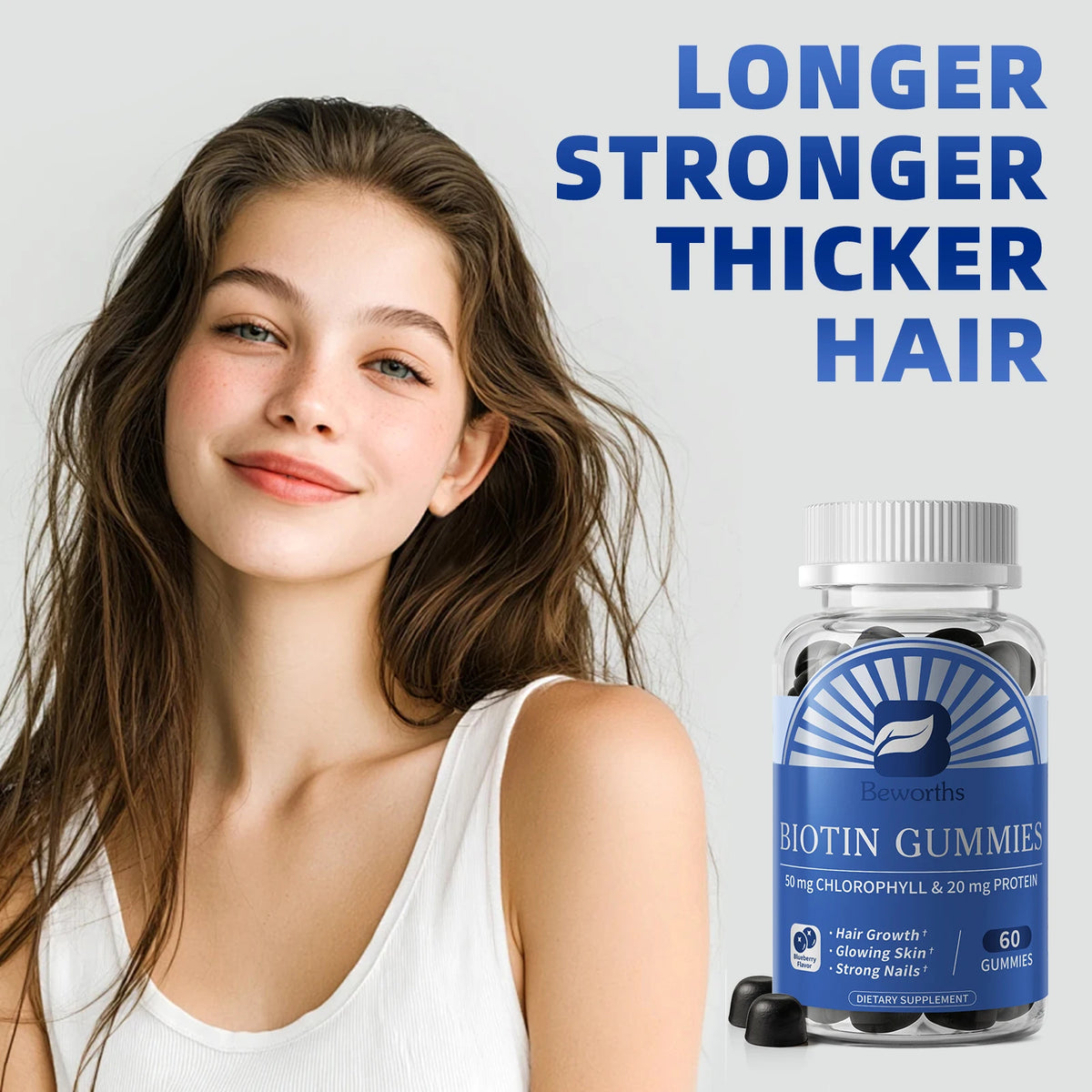 Beworths Biotin Gummies For Strong Hair Healthy Skin And Nails