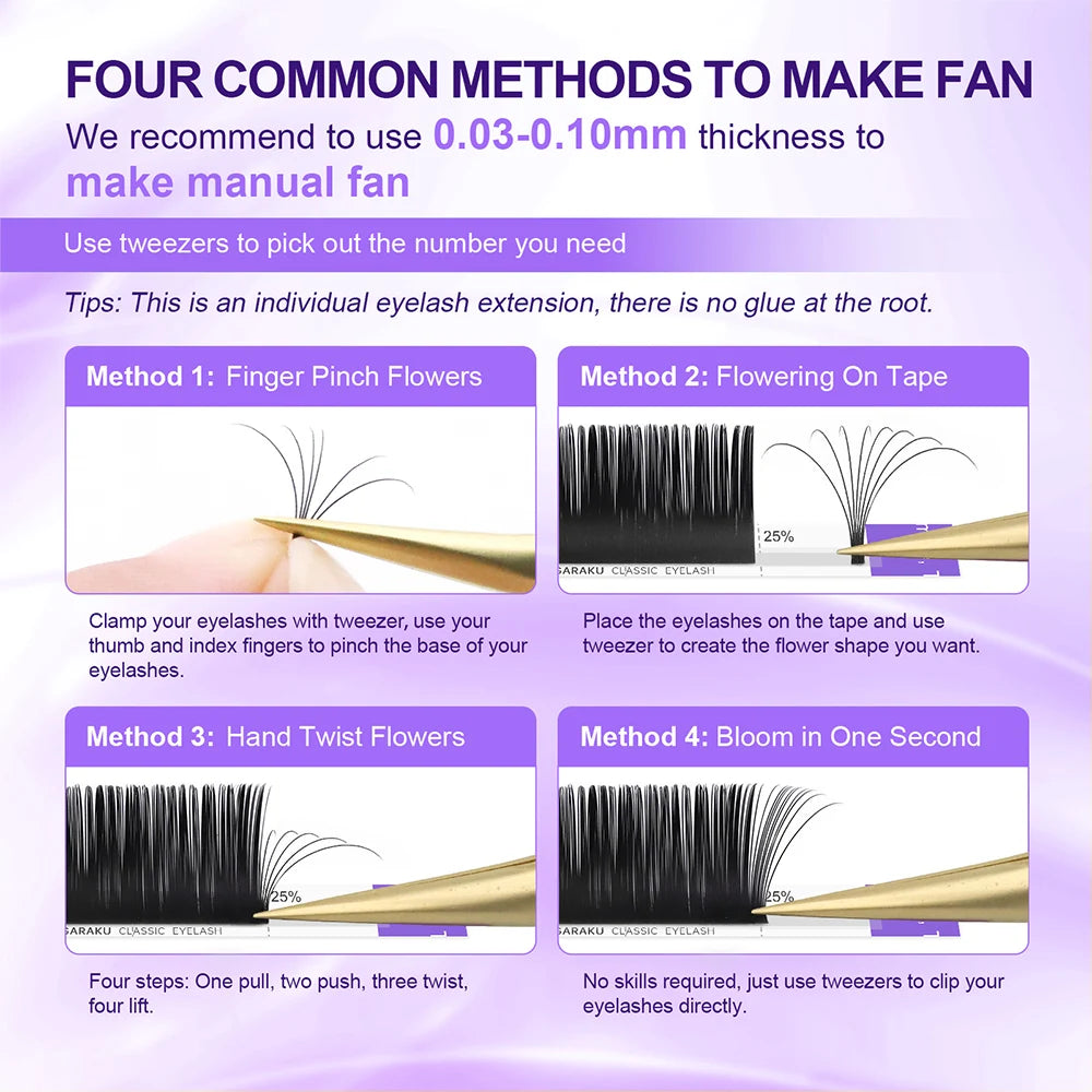 Nagaraku Individual Eyelash Extensions Synthetic Hair Natural Style