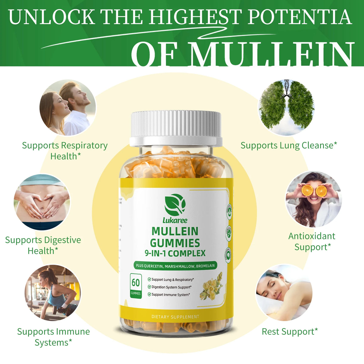 Beworths Mullein Gummies For Lung Respiratory And Immune System Support