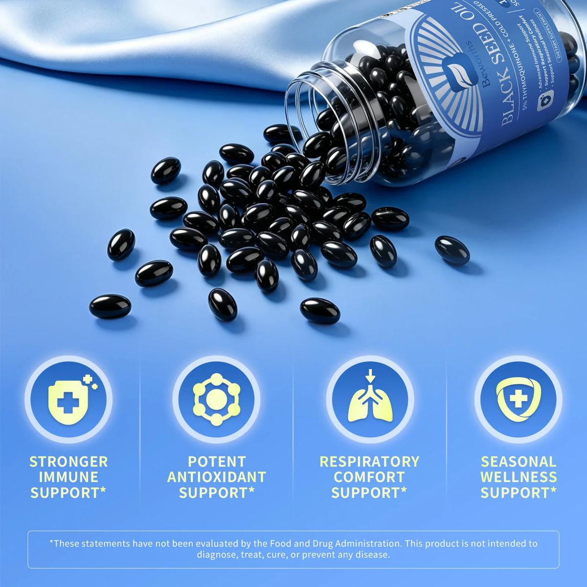 Beworths Black Seed Oil Capsules With Elderberry And Vitamin D3