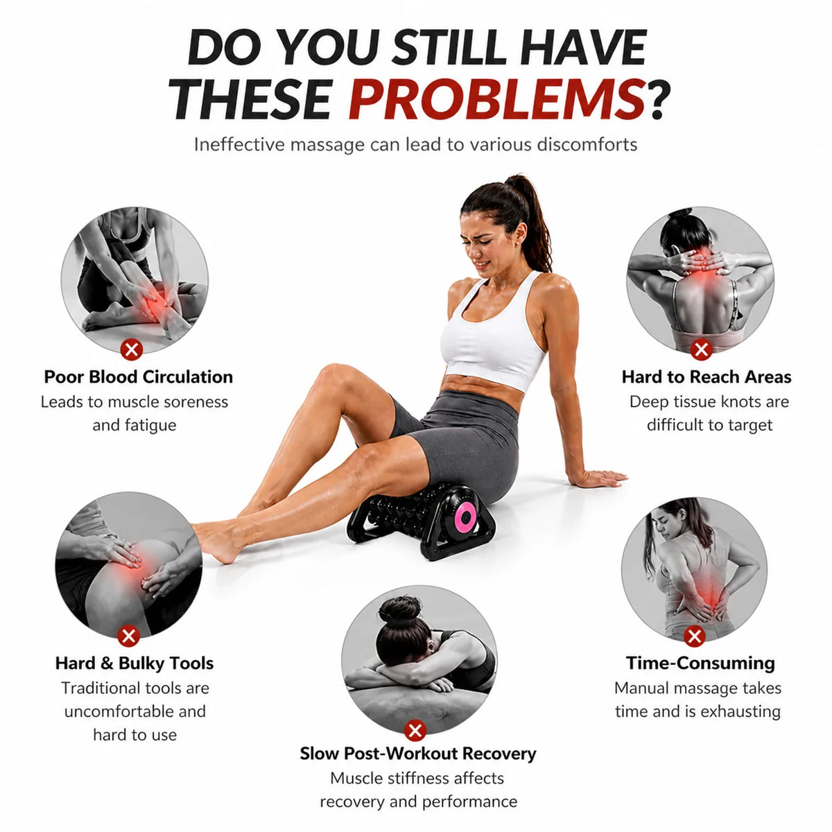Triangle Electric Massage Roller For Shoulders Back And Legs