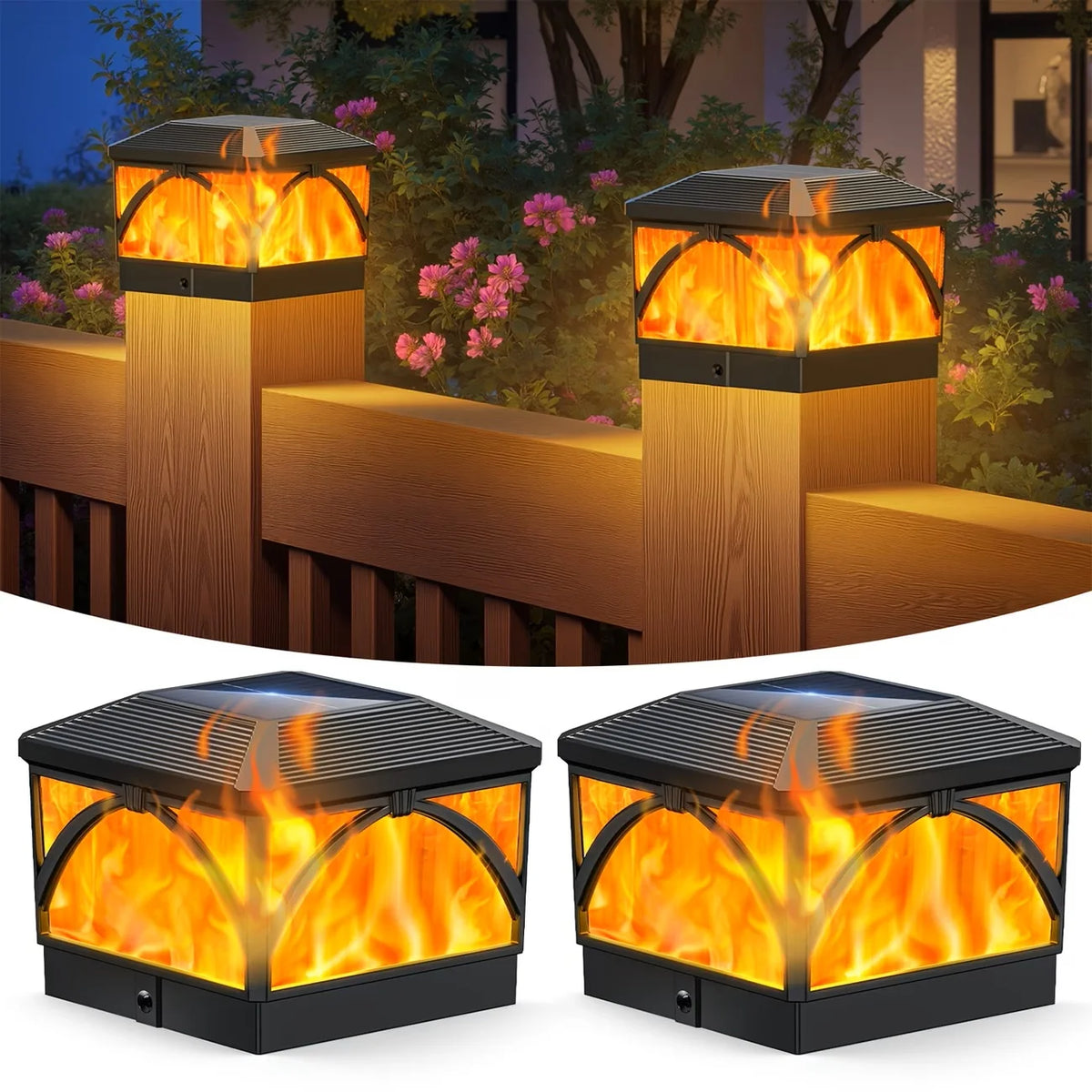 KPSTEK Solar LED Waterproof Outdoor Fence Gate Pillar Light