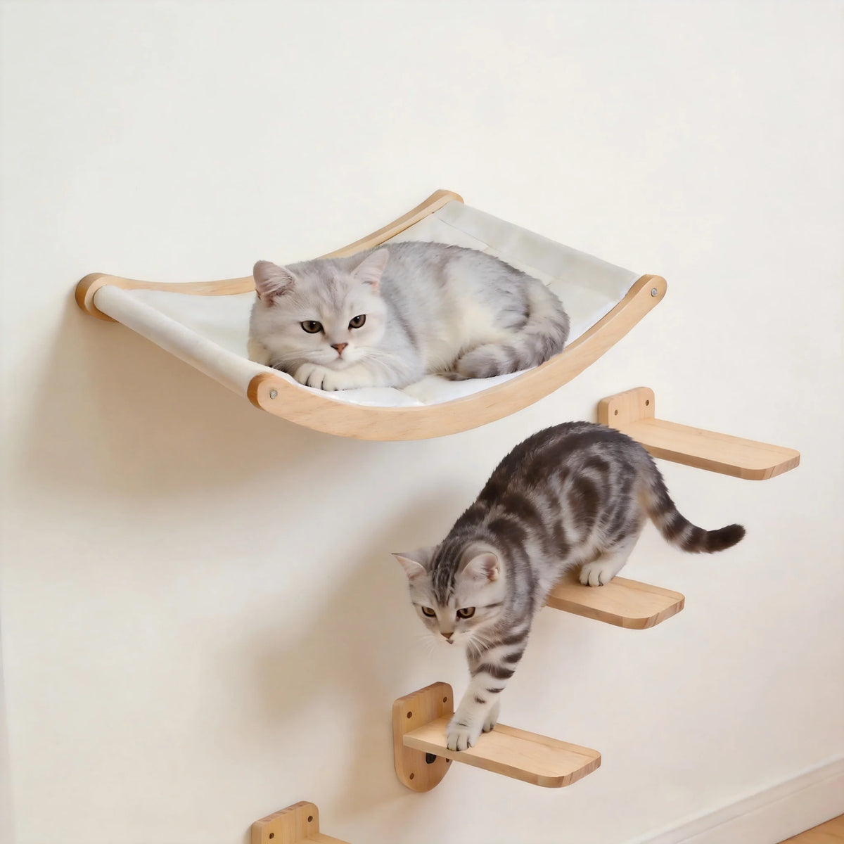 Indoor Wall Mounted Cat Roped Bridge With Sisal Steps